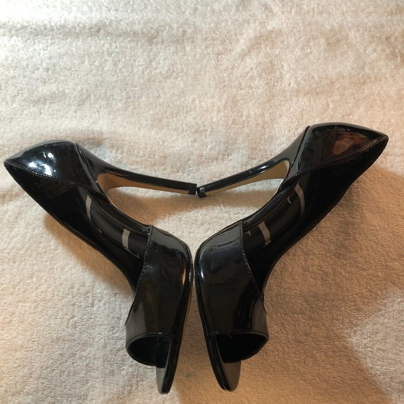 Black Patent Leather Open Toe D'Orsay - Picture 4 of 4